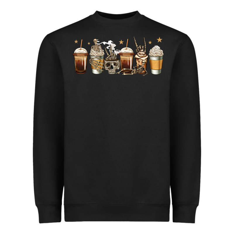 Skeleton Coffee Cups Heavyweight Sweatshirt by Jasminsmagicworld | Teevron