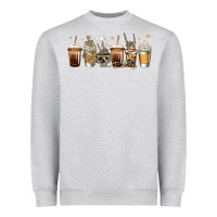 Heather Grey skeleton coffee cups Heavyweight Sweatshirt - Jasminsmagicworld