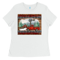 White christmas farm and truck Ladies Tee - RanaPortraitStore