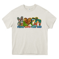 Cream peace love free bird Heavy Core Tee - Zillion Design Studio