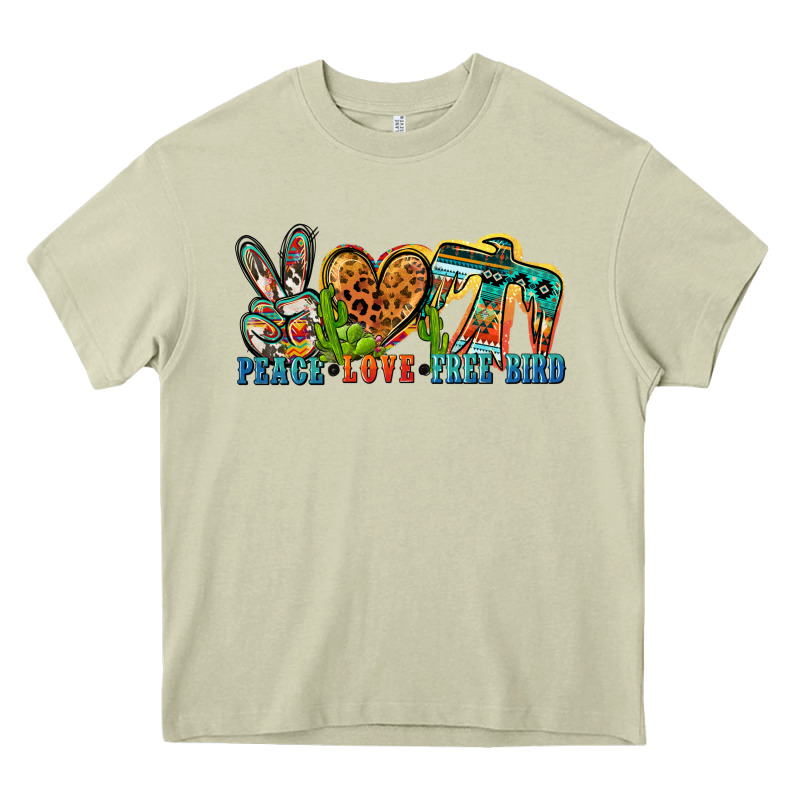 Peace Love Free Bird Heavy Core Tee by Zillion Design Studio | Teevron