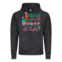 Vintage Black afro  nurse sleep all day nurse all night Vintage Hoodie - AdoDesignShop