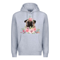 Heather Grey Pug Premium Hoodie - Bettercallsaul