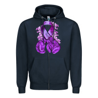 Navy Domestic Violence Warrior purple ribbon Zipper Hoodie - NancyCooperArtShop