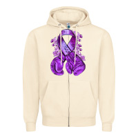 Sandshell Domestic Violence Warrior purple ribbon Zipper Hoodie - NancyCooperArtShop