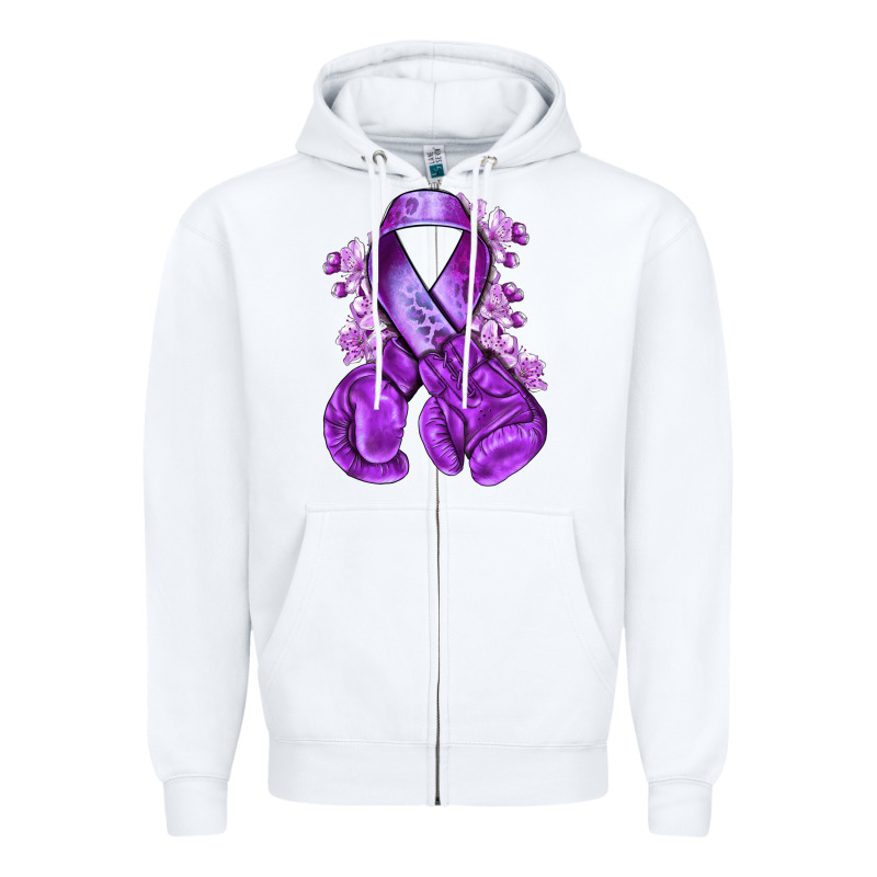 Domestic Violence Warrior Purple Ribbon Zipper Hoodie by NancyCooperArtShop | Teevron