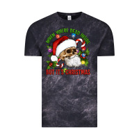 Cloud Black When You're Dead Inside But It's Christmas Hippie Skeleton Santa Vintage Tee - Artiststas