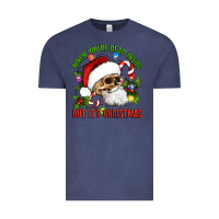 Vintage Denim When You're Dead Inside But It's Christmas Hippie Skeleton Santa Vintage Tee - Artiststas