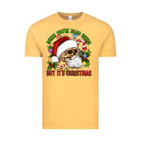 Vintage Mustard When You're Dead Inside But It's Christmas Hippie Skeleton Santa Vintage Tee - Artiststas