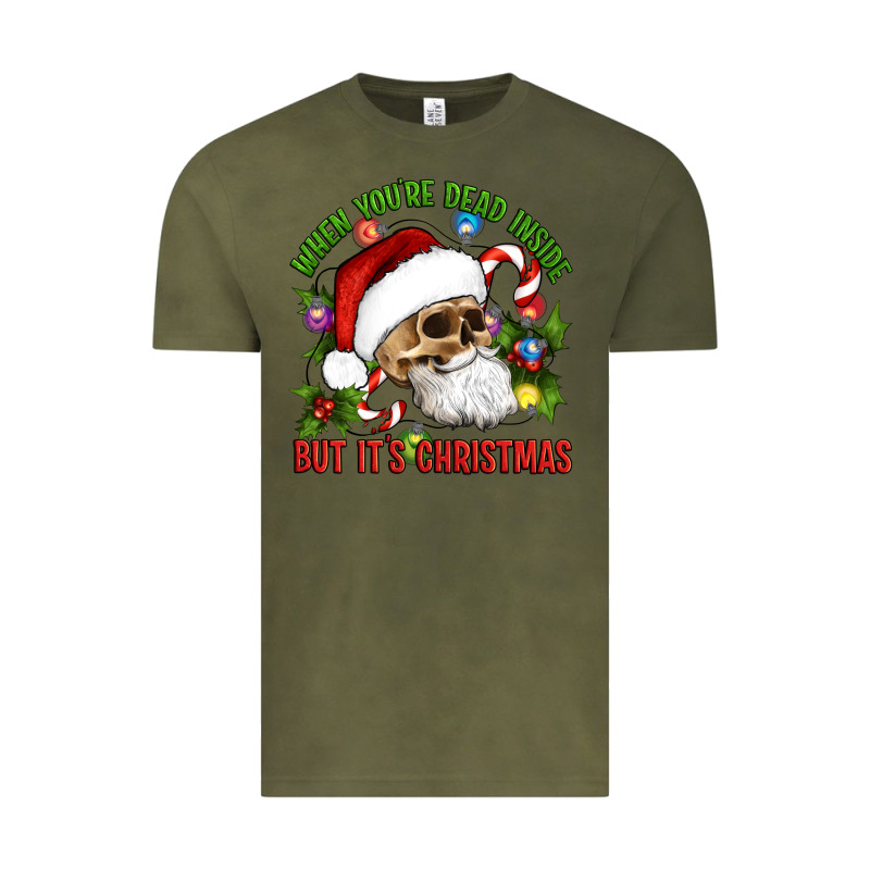 When You're Dead Inside But It's Christmas Hippie Skeleton Santa Vintage Tee by Artiststas | Teevron