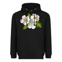 Black Hawthorn Flower Heavyweight Hoodie - LillyAllenDesigns