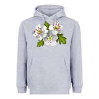 Heather Grey Hawthorn Flower Heavyweight Hoodie - LillyAllenDesigns