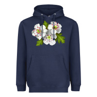 Navy Hawthorn Flower Heavyweight Hoodie - LillyAllenDesigns