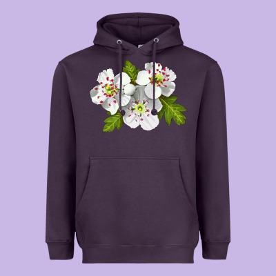 Hawthorn Flower Heavyweight Hoodie Designed By Lillyallendesigns