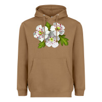 Toasted Coconut Hawthorn Flower Heavyweight Hoodie - LillyAllenDesigns
