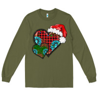 Army Green Christmas heart gemstones leopard Long Sleeve Tee - BarkalooDesign