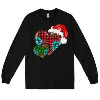 Black Christmas heart gemstones leopard Long Sleeve Tee - BarkalooDesign