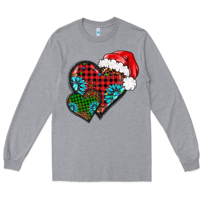 Christmas Heart Gemstones Leopard Long Sleeve Tee by BarkalooDesign | Teevron