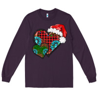 Plum Christmas heart gemstones leopard Long Sleeve Tee - BarkalooDesign