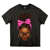 Asphalt afro messy bun pink bow Heavy Core Tee - texasbilliewilder