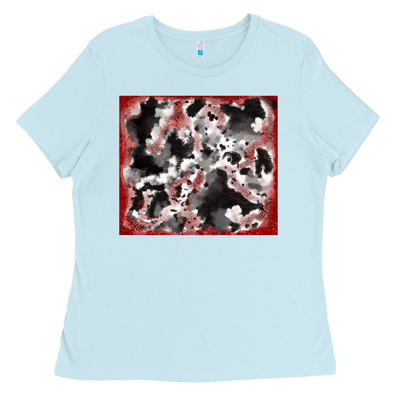 Cowhide Glitter Tooled Leather Ladies Tee by RanaPortraitStore | Teevron