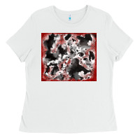 White cowhide glitter tooled leather Ladies Tee - RanaPortraitStore