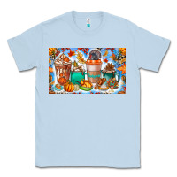 Dusty Blue Thanksgiving Coffee Drink Kids Cup Classic Tee - CowhideDigitalArt