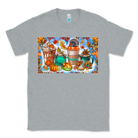 Heather Grey Thanksgiving Coffee Drink Kids Cup Classic Tee - CowhideDigitalArt
