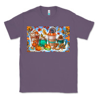 Lavender Thanksgiving Coffee Drink Kids Cup Classic Tee - CowhideDigitalArt