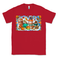 Red Thanksgiving Coffee Drink Kids Cup Classic Tee - CowhideDigitalArt