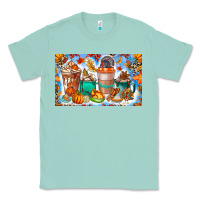 Seafoam Thanksgiving Coffee Drink Kids Cup Classic Tee - CowhideDigitalArt