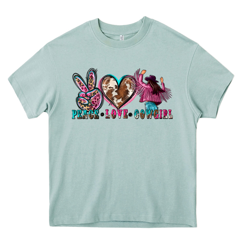 Peace Love Cowgirl Heavy Core Tee by Zillion Design Studio | Teevron