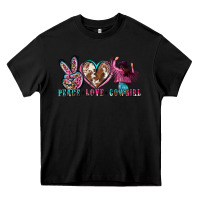 Black peace love cowgirl Heavy Core Tee - Zillion Design Studio