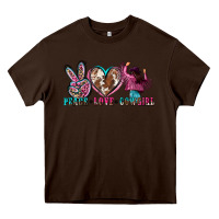 Chocolate Brown peace love cowgirl Heavy Core Tee - Zillion Design Studio