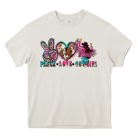 Cream peace love cowgirl Heavy Core Tee - Zillion Design Studio