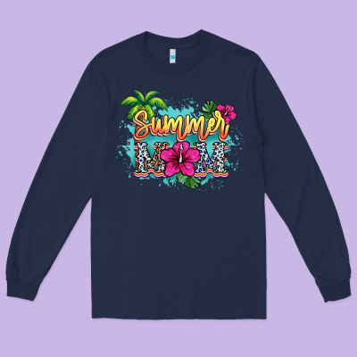 Summer Mom Long Sleeve Tee Designed By Nancycooperartshop