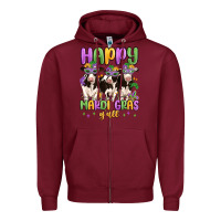 Burgundy happy mardi gras y'all Zipper Hoodie - MaliasSmallBusiness
