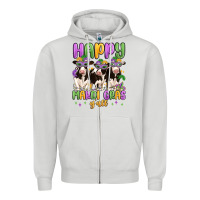 Dove Grey happy mardi gras y'all Zipper Hoodie - MaliasSmallBusiness