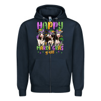 Navy happy mardi gras y'all Zipper Hoodie - MaliasSmallBusiness
