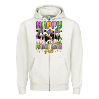 Oatmeal Heather happy mardi gras y'all Zipper Hoodie - MaliasSmallBusiness