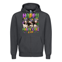 Smoke happy mardi gras y'all Zipper Hoodie - MaliasSmallBusiness