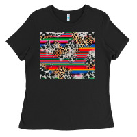 Black cowhide leopard serape Ladies Tee - RanaPortraitStore