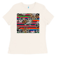 Bone cowhide leopard serape Ladies Tee - RanaPortraitStore