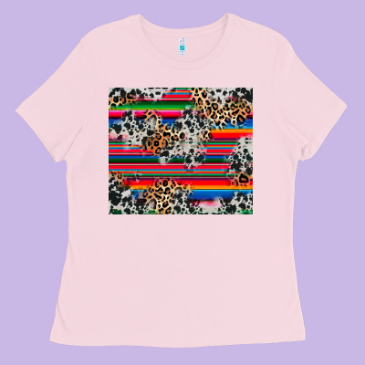 Ladies Tee cowhide leopard serape