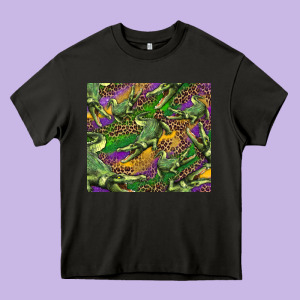 Mardi Gras Louisiana Crocodile Leopard Heavy Core Tee Designed By Ranaportraitstore