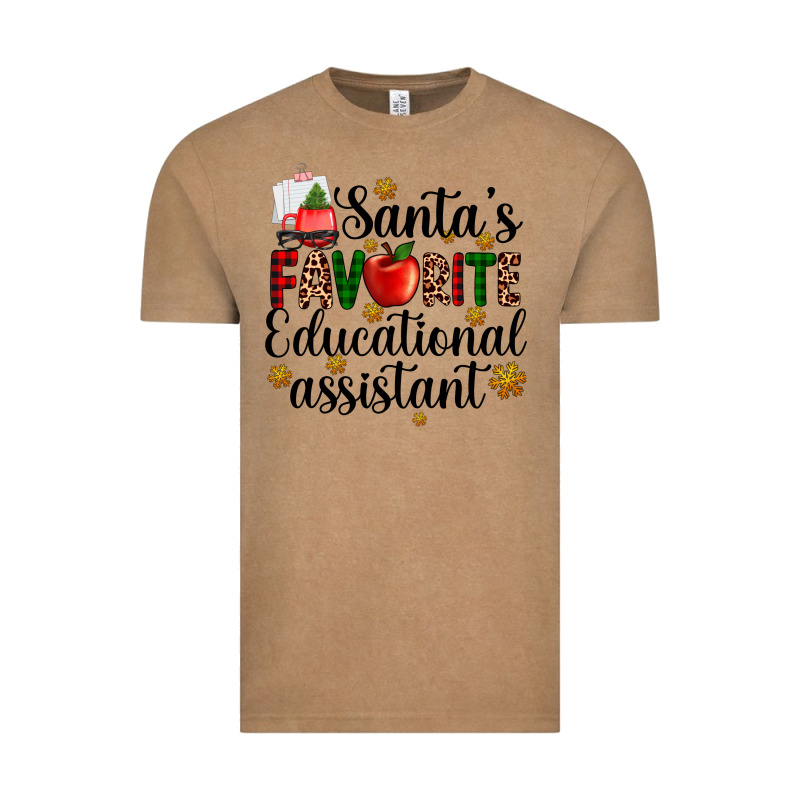 Santa's Favorite Educational Assistant Vintage Tee by AdoDesignShop | Teevron