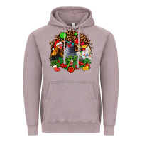 Vintage Zinc Christmas party and chickens Vintage Hoodie - AdoDesignShop