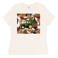 Bone christmas farm tractor Ladies Tee - RanaPortraitStore