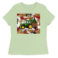 Matcha christmas farm tractor Ladies Tee - RanaPortraitStore
