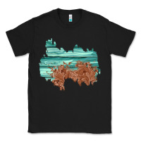 Black wood leather patch Classic Tee - AdoDesignShop